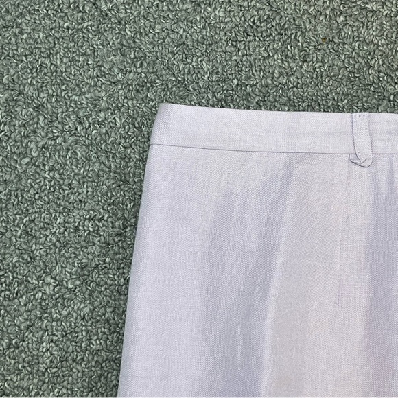 Vintage Talbots Pleated Linen Rayon A Line Skirt Size 12 Purple Lined Front Zip - Picture 2 of 12